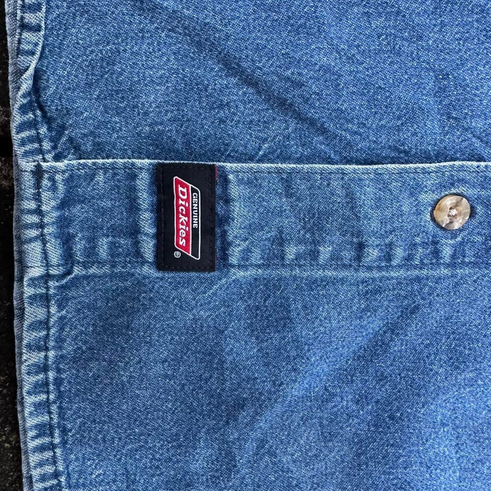 Vintage Blue Denim Button Up Shirt - Picture 3 of 4